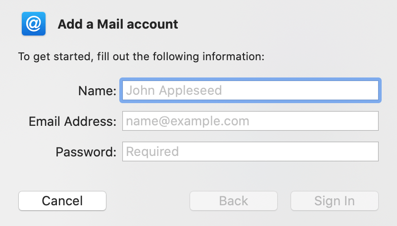 تنظیمات ایمیل در اپل